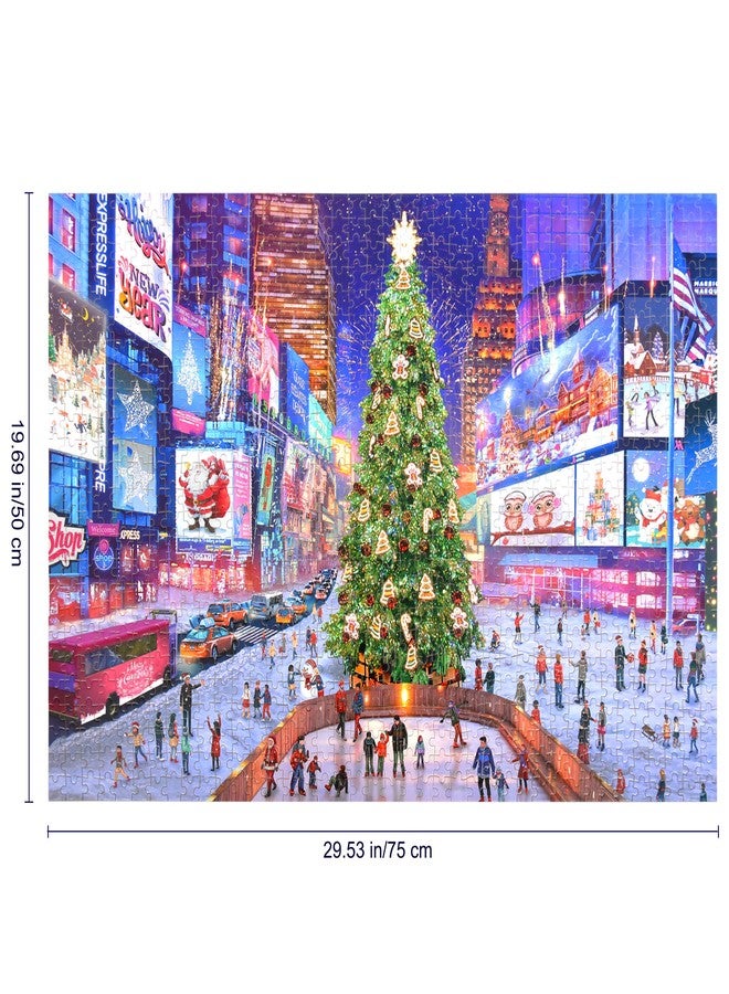 Tektalk 1000 Piece Wooden Puzzle Jigsaw Puzzle for Teens & Adults - Times Square in Christmas - Image 2